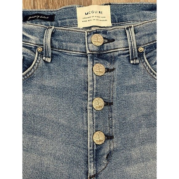 McGuire Gainsbourg High Rise Boot-Cut Crop Jeans Fray Hem Size 31 - Picture 7 of 12